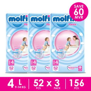 Molfix Diaper Pants - No.4 Maxi 9-14 kg 3Pack (156pcs)