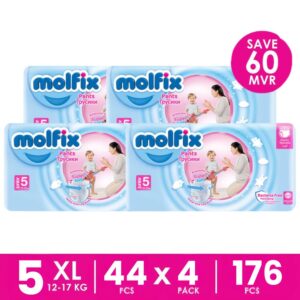 Molfix Diaper Pants - No.5 Junior 12-17 kg 4Pack (176pcs)