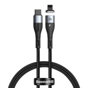 Baseus Zinc Magnetic Safe Fast Charging Data Cable Type-C to IP PD 20W 1m Black - CATLXC-01