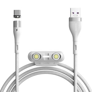 Baseus Zinc Magnetic Safe Fast Charging Data Cable USB to M+L+C 5A 1m White - CA1T3-B02