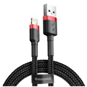 Baseus cafule Cable USB For lightning 2.4A 0.5M Red+Black - CALKLF-A19
