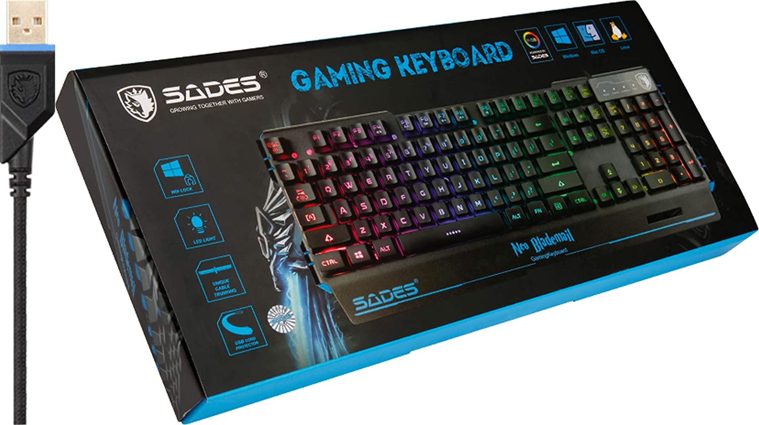 Sades Blademail RGB 104 KEY Gaming Keyboard SA-KB104S - Image 3