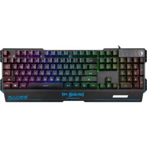 Sades Blademail RGB gaming keyboard with 104 keys and backlit design