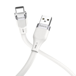 Hoco U72 silicone flat Type-C data cable in white