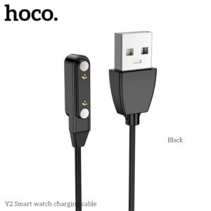 Hoco Y2 charging cable connected to a smartwatch for fast and reliable power.