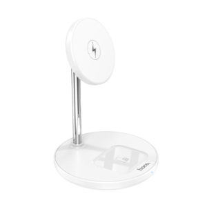 Hoco 2in1 wireless magnetic charger S23 15W stand on a clean desk setup