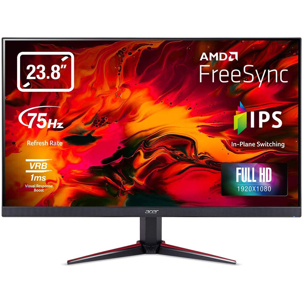 Acer 24 inch monitor showing a sleek design and vibrant Full HD display screen.