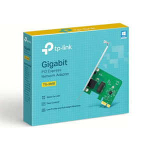 TP-Link TG-3468 Gigabit PCI Express Ethernet Network Adapter card shown on a white background.