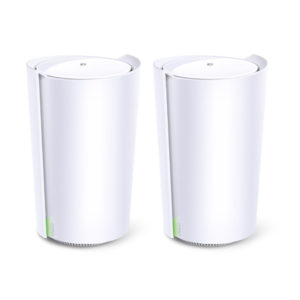 TP-Link Deco X90 AX6600 Whole Home Mesh Wi-Fi System 2-Pack unit on a white background