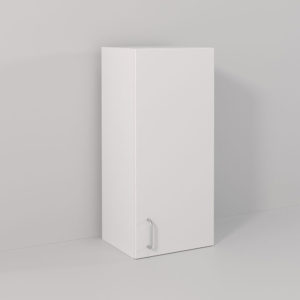 Wall Cabinet 1 Door WC-3-400 Lacquer high-gloss white cabinet mounted on a wall