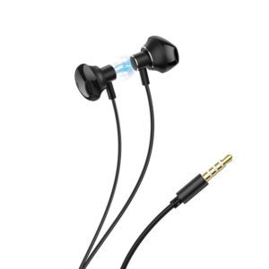 Black HOCO M75 Belle universal earphones with 1.2M cable