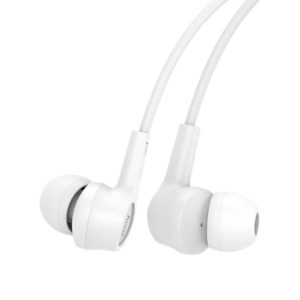 Hoco M50 wired earphones in white with built-in microphone