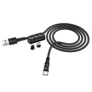 HOCO U98 Sunway 3-in-1 magnetic charging cable with multiple connectors