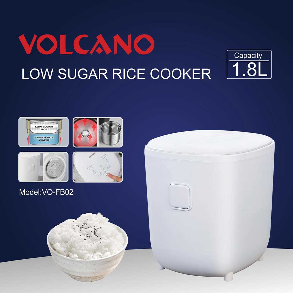 Volcano Zero carbs healthy Mini 1.8L Rice Cooker suitable for Diabetic and Good for weight Loss - VO-FB02 - Image 6