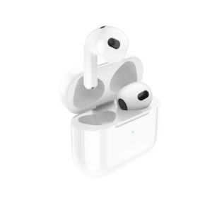 White Hoco EW20 TWS True Wireless Stereo Headset in its charging case