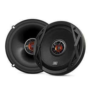 A pair of JBL Club 6520 car speakers shown in black packaging.