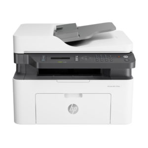 HP Printer M137fnw laser multifunction printer on a white background