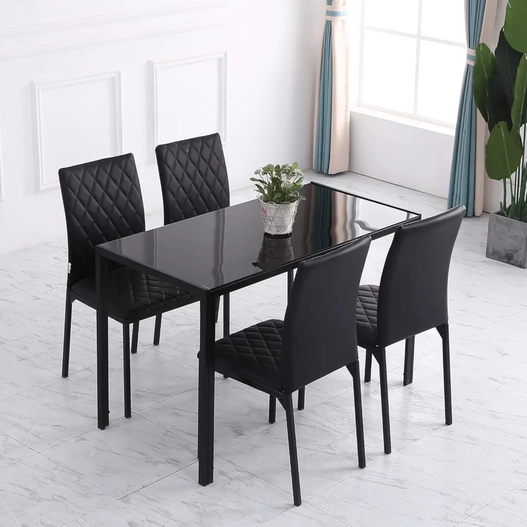 Dining Table No: DT-1481 4seater (Black) modern minimalist furniture set