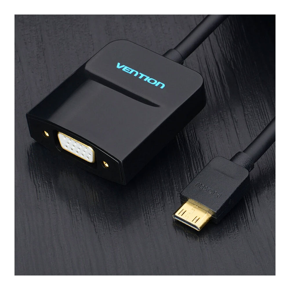 Vention Mini HDMI to VGA Female Converter - Includes Female Micro USB and Audio Port 0.15m - AGABB - Image 3