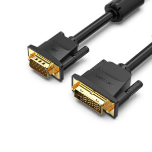 Vention 1M DVI to VGA cable in black for monitor connectivity