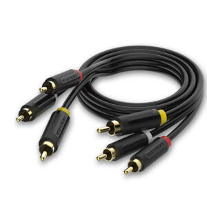 Vention 3RCA male to male AV cable 1.5M in black color