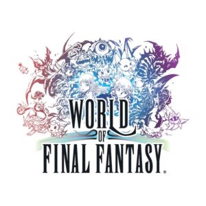 Physical game case for World of Final Fantasy PS4 featuring chibi characters
