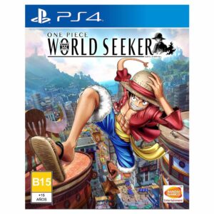 One Piece World Seeker PS4 game cover art featuring Monkey D. Luffy