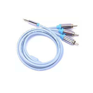 Vention 3.5mm to 3RCA cable featuring a 4-pole male connector and three RCA plugs for audio and video connectivity.