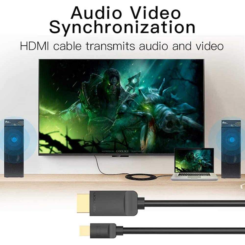 Vention 1.5M Mini DP To HDMI Cable Black - HABBG - Image 2