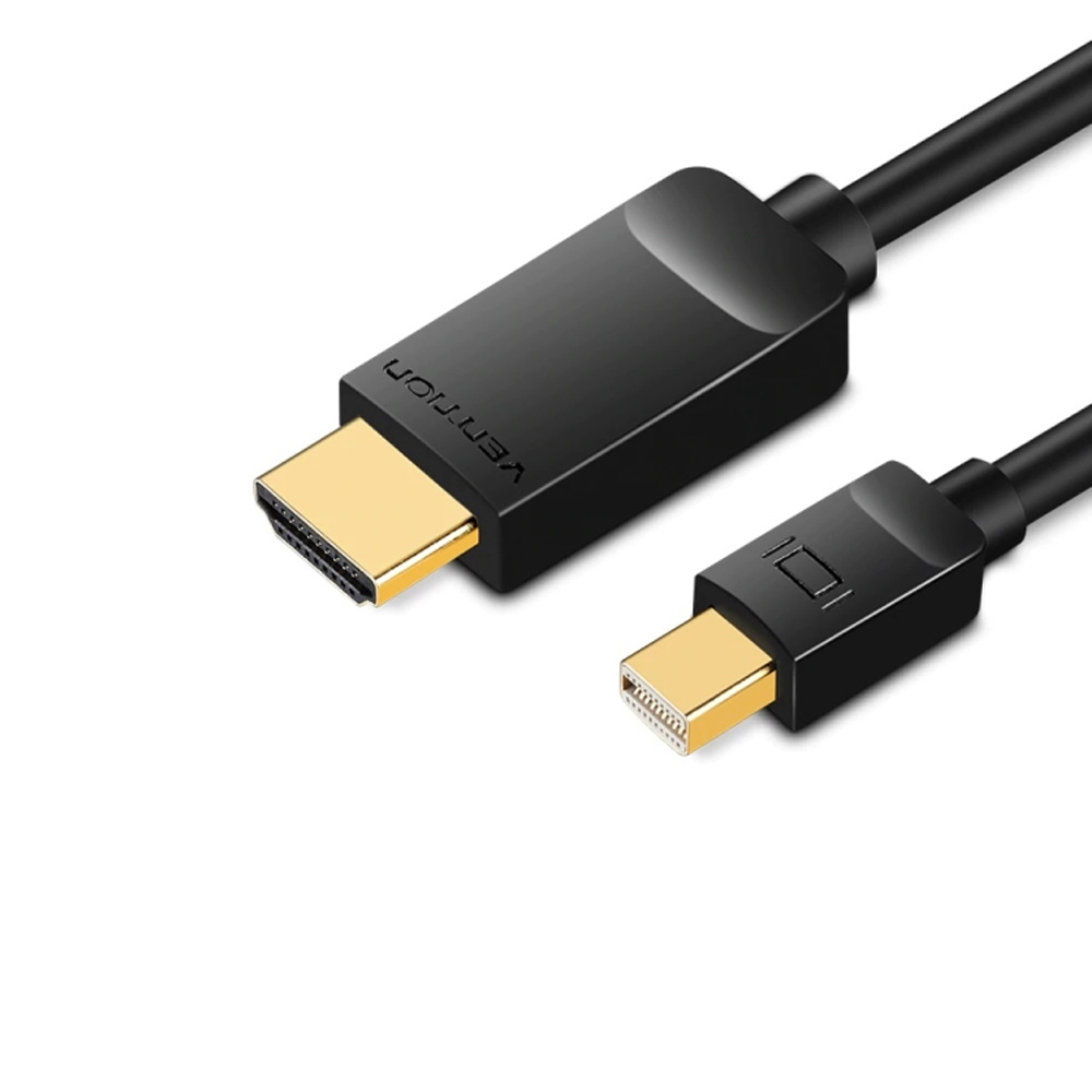 Vention 1.5M Mini DP to HDMI cable in black coiled for display
