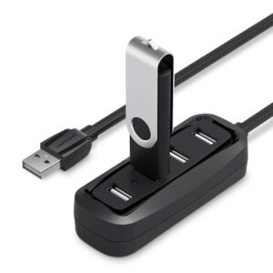 Vention 4 port USB 2.0 hub in black with 1M cable