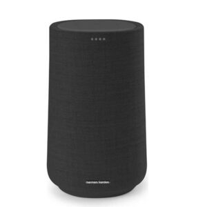 A sleek black Harman Kardon Citation 100 speaker shown from the front on a clean white background.