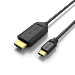 Vention 2M Type-C to HDMI cable in black for connecting laptops to monitors