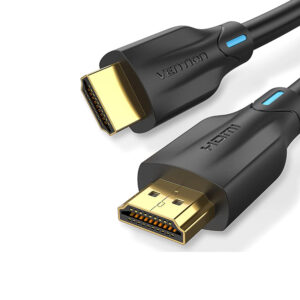 Vention 8K HDMI cable 2M black connected to a high-resolution display