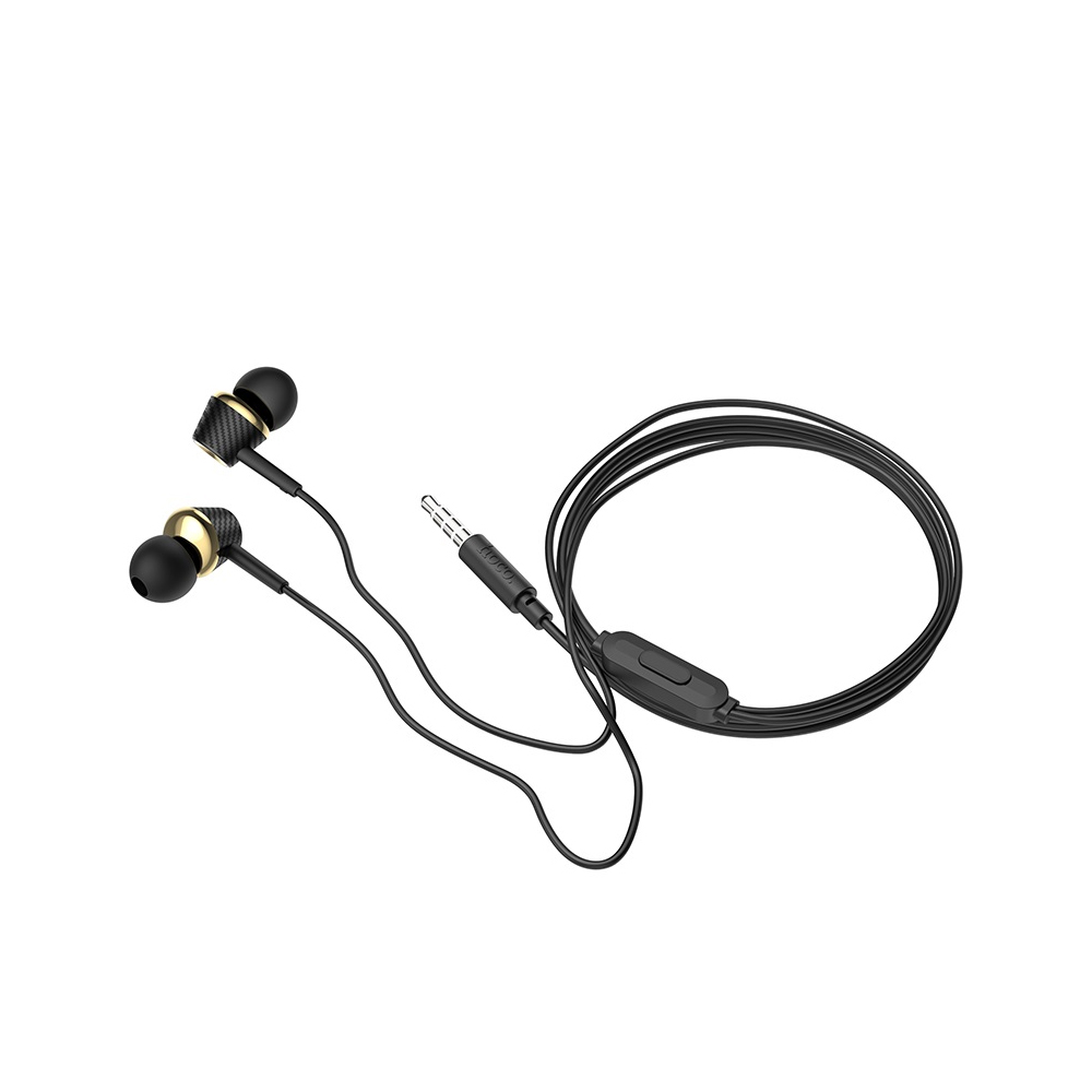 Hoco M70 Graceful Wired Bass Earphones with mic - Carbon Fiber - Image 3