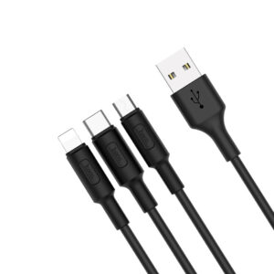 Hoco X25 Soarer 3-in-1 charging cable with iP, Micro, and Type-C connectors