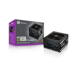 Cooler Master MWE Gold 650W full modular power supply unit viewed from the side