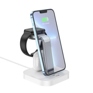 Hoco CW43 Graceful 3-in-1 wireless charger in white color