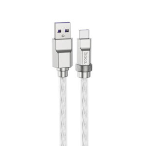 Hoco U113 silver 100W Type-C charging cable with durable silicone finish