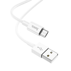 Hoco X64 lightweight Micro charging data cable in white packaging