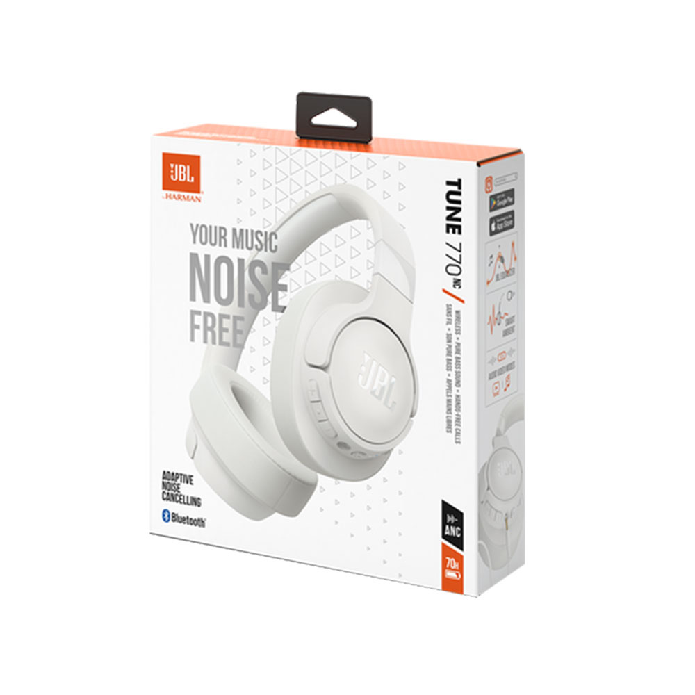 JBL Tune 770 NC Wireless Over-Ear Headphones - White - Image 4
