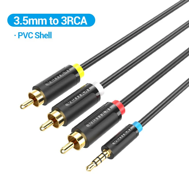 Vention 1.5M 3.5mm to 3RCA cable for AV connectivity