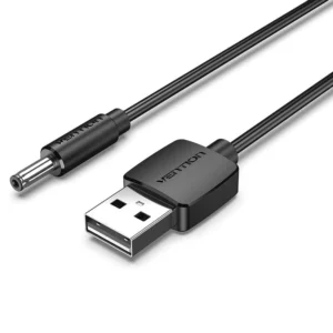 Vention 1M USB to 3.5mm power cable in black for 5V DC devices