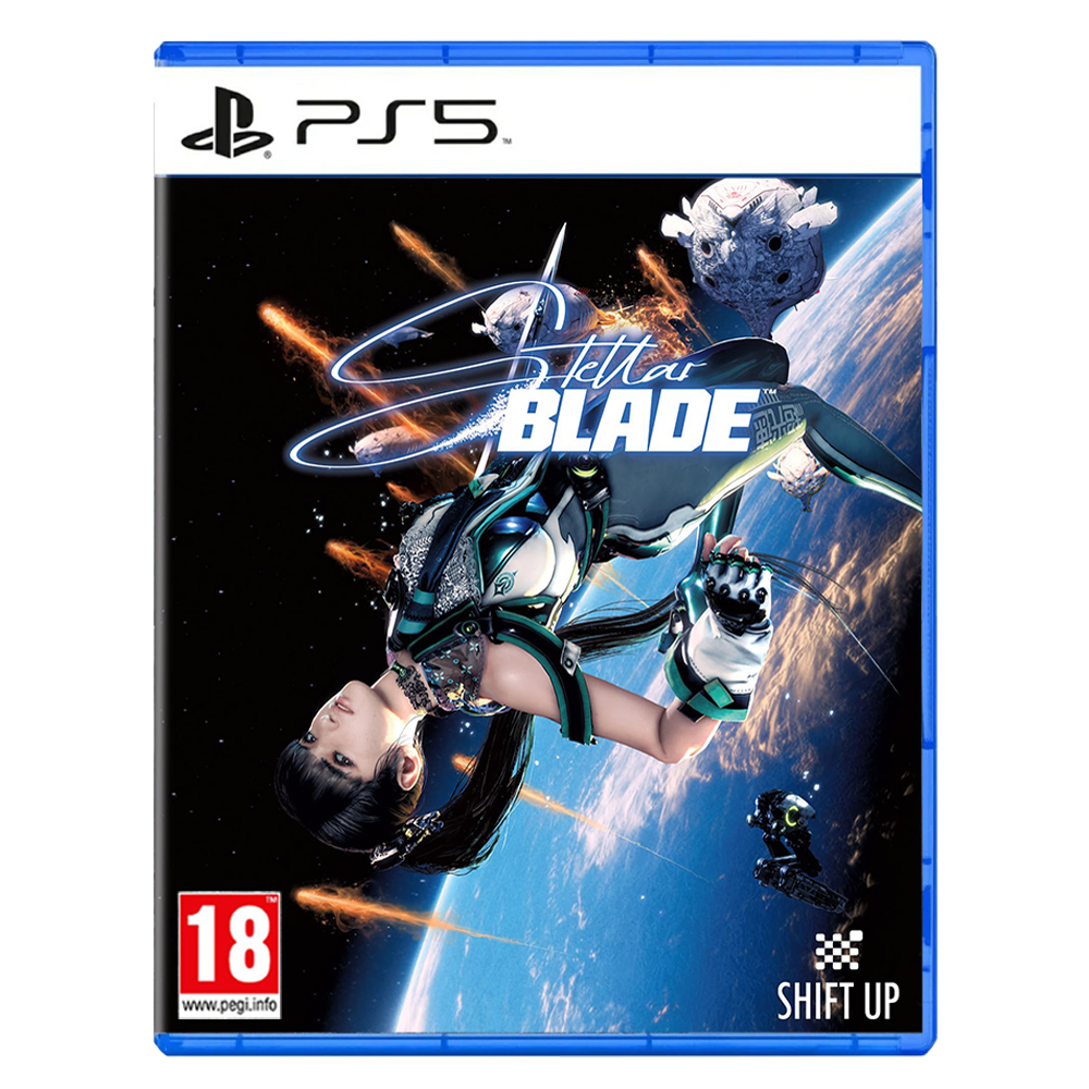 The official game cover art for Stellar Blade on PS5 featuring the main protagonist.