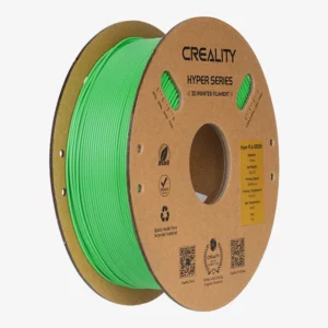 A spool of green Creality Hyper Series PLA 1.75mm filament for 3D printing.