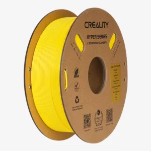 A 1KG spool of yellow Creality Hyper Series PLA 1.75mm filament for 3D printers.