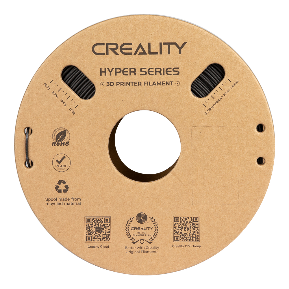 Creality Hyper PLA-CF (Carbon Fibre) Black (Matt Finish) Filament 1.75mm 1KG - Image 9