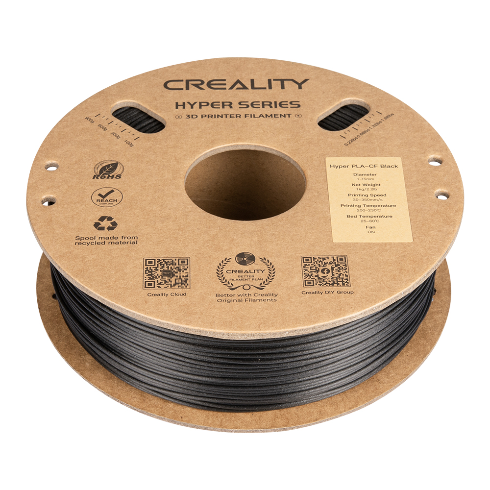 Creality Hyper PLA-CF (Carbon Fibre) Black (Matt Finish) Filament 1.75mm 1KG - Image 10