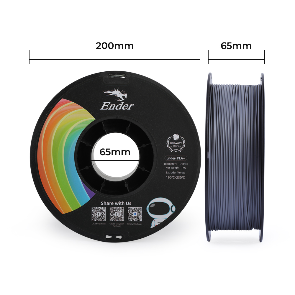 Creality Ender-PLA+ Grey Filament 1.75mm 1KG - Image 3