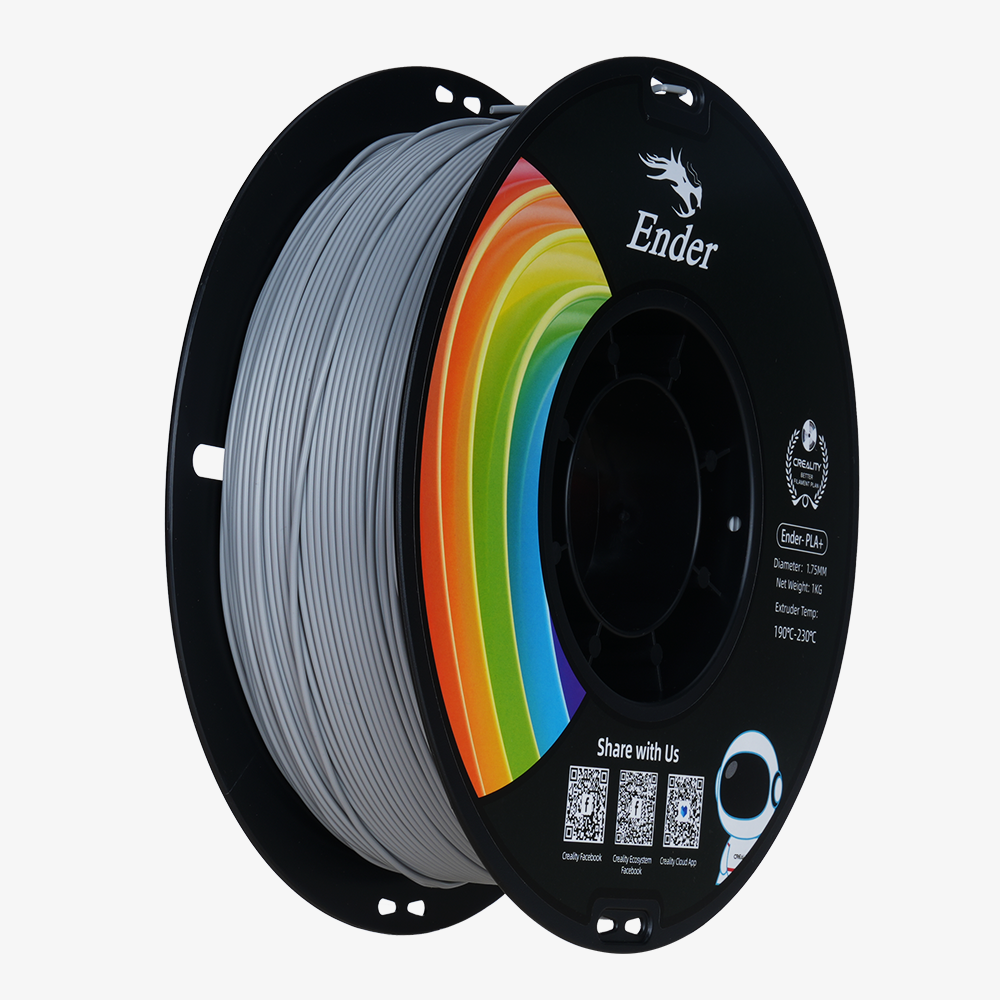 Spool of Creality Ender-PLA+ Grey Filament 1.75mm 1KG for 3D printers